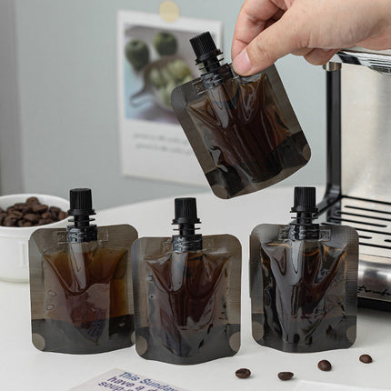 Screw Cap Spout Liquid Pouches 100 Pack Black