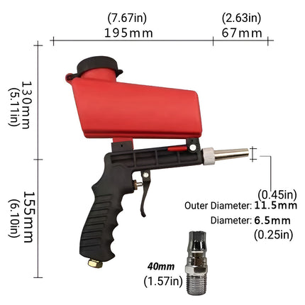 Handheld Sandblasting Gun Portable Pneumatic Tool For Rust Paint Cleaning Use