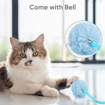 3PCS Suction Cup Cat Toys Pom Ball Cat Toy Spring Cat Interactive Play Set
