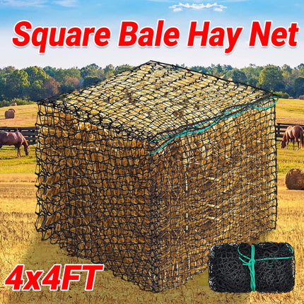 Square Large Hay Net Bag for Pets Heavy Duty Mesh Design Anti Waste Breathable