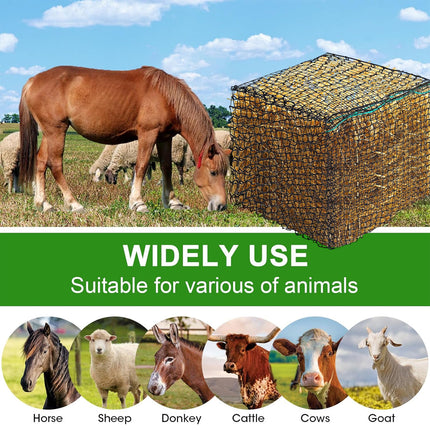 Square Large Hay Net Bag for Pets Heavy Duty Mesh Design Anti Waste Breathable