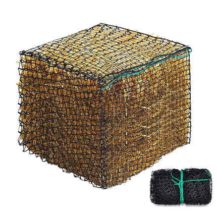 Square Large Hay Net Bag for Pets Heavy Duty Mesh Design Anti Waste Breathable