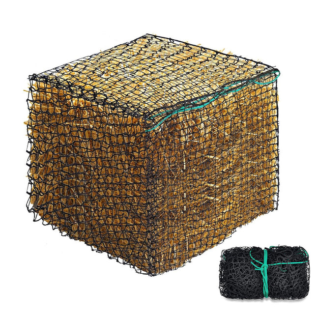 Square Large Hay Net Bag for Pets Heavy Duty Mesh Design Anti Waste Breathable