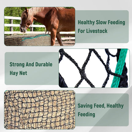 Square Large Hay Net Bag for Pets Heavy Duty Mesh Design Anti Waste Breathable