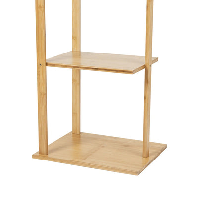 Wooden Rack Freestanding Clothes Hanger Storage Stand Multifunctional Organizer