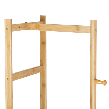 Wooden Rack Freestanding Clothes Hanger Storage Stand Multifunctional Organizer