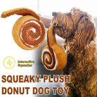 Plush Dog Toy Cinnamon Roll Squeaky Crinkle Puppy Chew Interactive Play