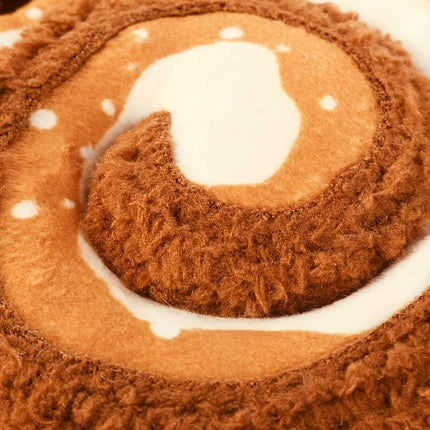 Plush Dog Toy Cinnamon Roll Squeaky Crinkle Puppy Chew Interactive Play