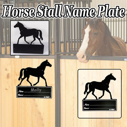 Iron Horse Stall Name Plate 26.7x25cm Black Rustic for Barn Stable Door Decor