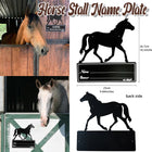Iron Horse Stall Name Plate 26.7x25cm Black Rustic for Barn Stable Door Decor