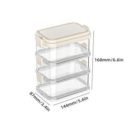 3-Layer Handheld Stackable Spice Storage Box Clear Airtight Kitchen Organizer