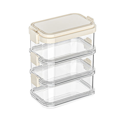 3-Layer Handheld Stackable Spice Storage Box Clear Airtight Kitchen Organizer