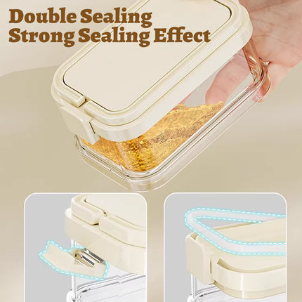 3-Layer Handheld Stackable Spice Storage Box Clear Airtight Kitchen Organizer