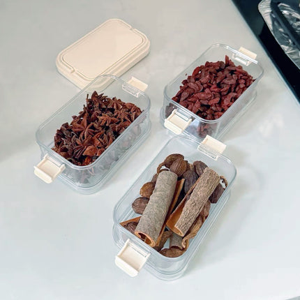 3-Layer Handheld Stackable Spice Storage Box Clear Airtight Kitchen Organizer