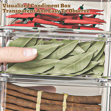 3-Layer Handheld Stackable Spice Storage Box Clear Airtight Kitchen Organizer