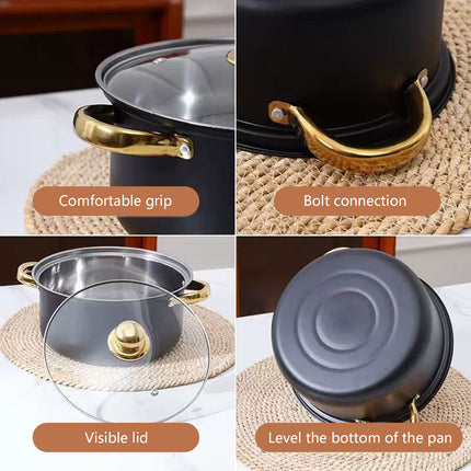 Stainless Steel 12 Piece Cookware Set Heat Resistant For Home Kitchen Cooking