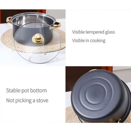 Stainless Steel 12 Piece Cookware Set Heat Resistant For Home Kitchen Cooking