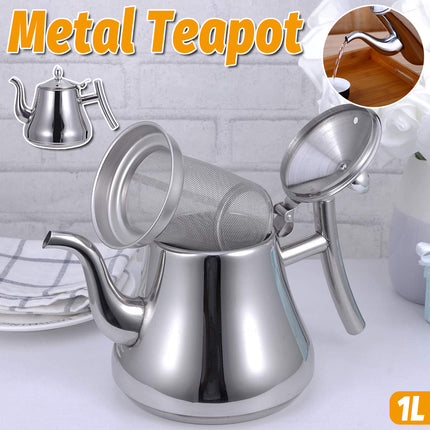 Thickened Stainless Steel Teapot Kettle With Strainer For Restaurant Hotel Use
