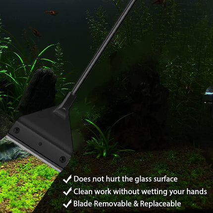 304SS Aquarium Stainless Steel Algae Scraper Blade Fish Tank Glass Cleaner