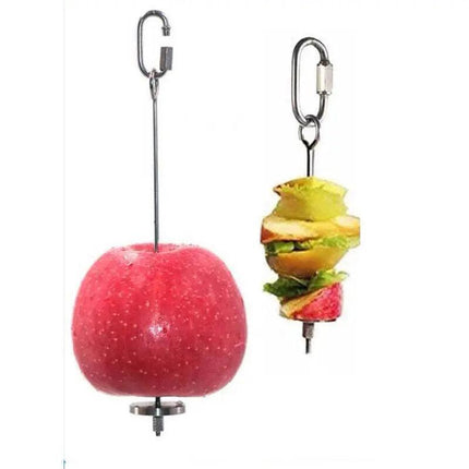 Stainless Steel Bird Parrot Cage Skewer Food Spear Fruit Holder Toy up to 23cm - Aimall