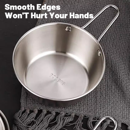 12Pcs Stainless Steel Bowls with Handles Salad Seasoning Prep Kitchen Serving