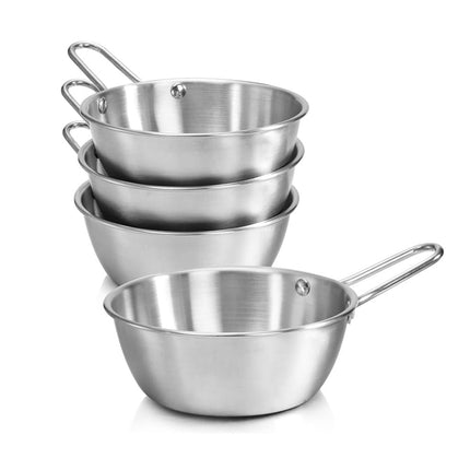 12Pcs Stainless Steel Bowls with Handles Salad Seasoning Prep Kitchen Serving