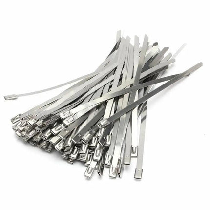 Stainless Steel Cable Ties SS304 Marine Grade Zip Strap Locking Wrap 100-800mm - Aimall