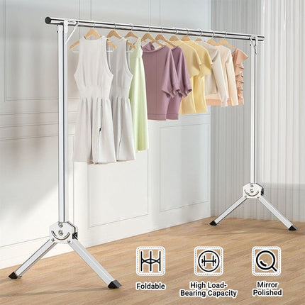 Stainless Steel Single Pole Standing Folding Retractable Clothes Drying Rack