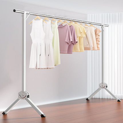 Stainless Steel Single Pole Standing Folding Retractable Clothes Drying Rack