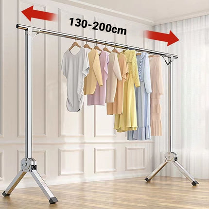 Stainless Steel Single Pole Standing Folding Retractable Clothes Drying Rack