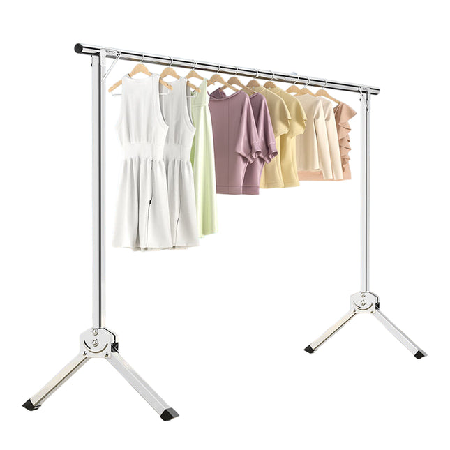 Stainless Steel Single Pole Standing Folding Retractable Clothes Drying Rack