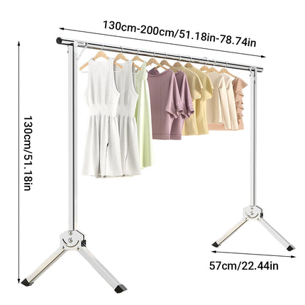 Stainless Steel Single Pole Standing Folding Retractable Clothes Drying Rack