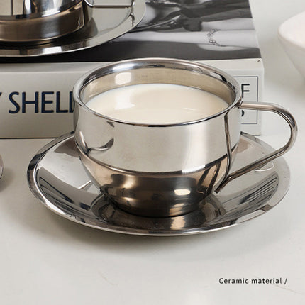 180ml Stainless Steel Coffee Cup Set 3PCS  Durable for Home Office Espresso Use