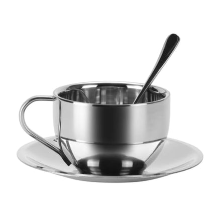 180ml Stainless Steel Coffee Cup Set 3PCS  Durable for Home Office Espresso Use