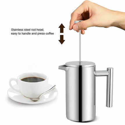 French Press Coffee Pot 600ml 304 Stainless Steel for Home Office Tea Coffee