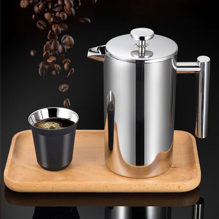 French Press Coffee Pot 600ml 304 Stainless Steel for Home Office Tea Coffee