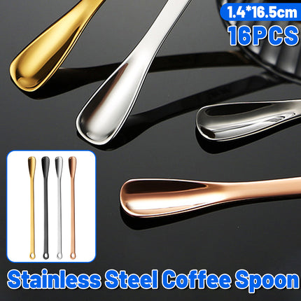 16PCS Stainless Steel Stirring Spoons 165mm Long Multi Colour Set for Drinks Use