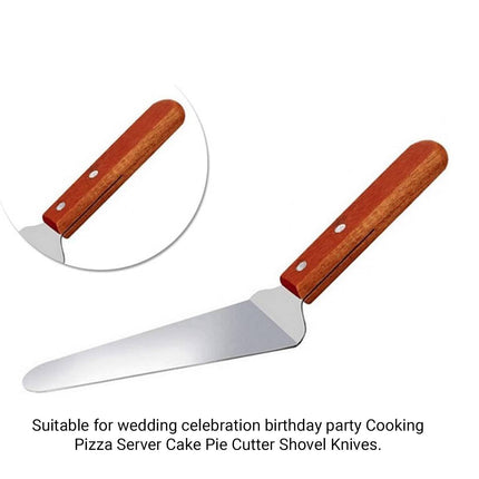 Stainless Steel Cooking Spatulas Wooden Handle 5 Pack
