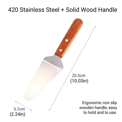 Stainless Steel Cooking Spatulas Wooden Handle 5 Pack