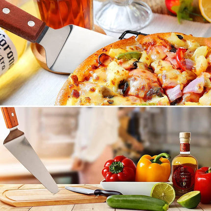 Stainless Steel Cooking Spatulas Wooden Handle 5 Pack