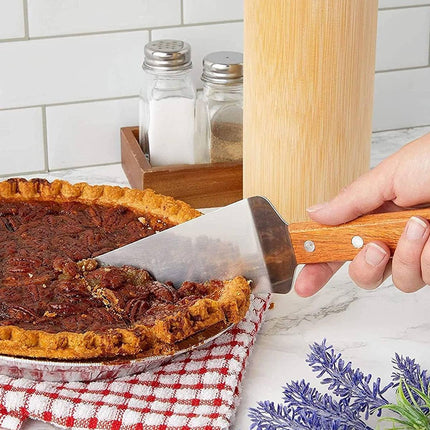 Stainless Steel Cooking Spatulas Wooden Handle 5 Pack