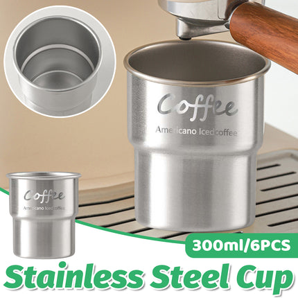 6PCS Stainless Coffee Steel Cups 300ml Portable Food-Grade for Home Office Cafe