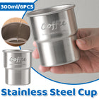6PCS Stainless Coffee Steel Cups 300ml Portable Food-Grade for Home Office Cafe