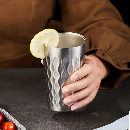 2PCS Stainless Steel Cups 450ml Double Wall Insulated for Hot Cold Drinks Use
