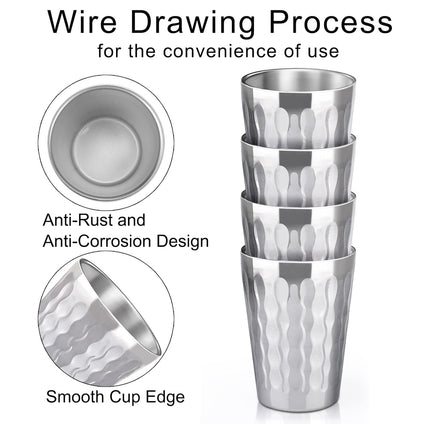 2PCS Stainless Steel Cups 450ml Double Wall Insulated for Hot Cold Drinks Use