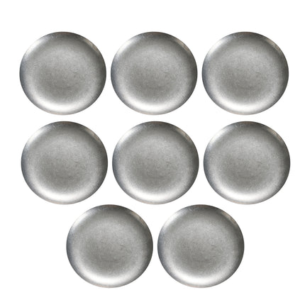 8 Pcs Stainless Steel Round Dessert Plates Set 26cm Non Slip Cake Snack Serving