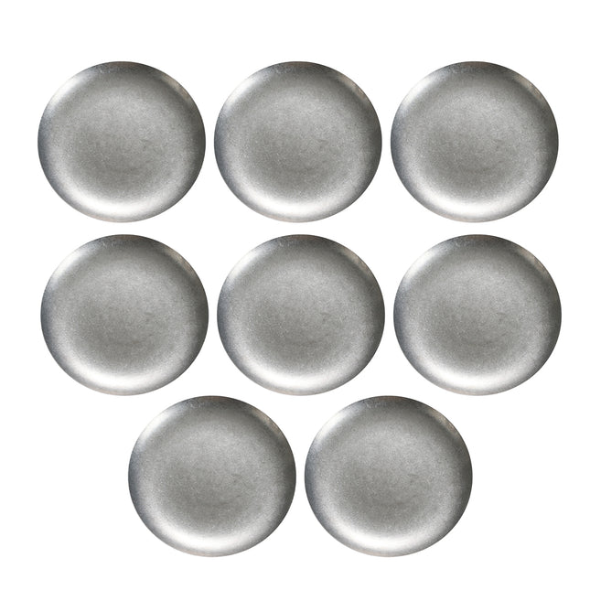 8 Pcs Stainless Steel Round Dessert Plates Set 26cm Non Slip Cake Snack Serving