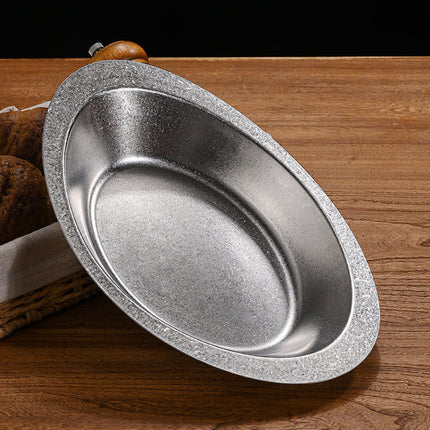 8PCS Stainless Steel Creative Dessert Plates Set Modern Decorative Plates