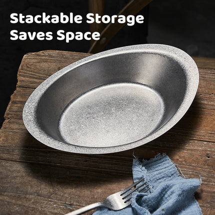 8PCS Stainless Steel Creative Dessert Plates Set Modern Decorative Plates