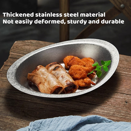 8PCS Stainless Steel Creative Dessert Plates Set Modern Decorative Plates